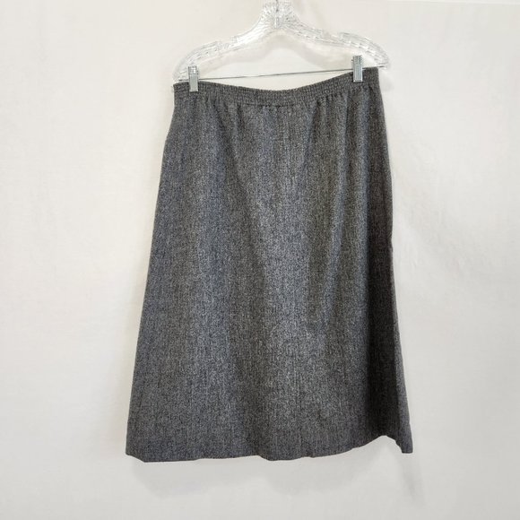 Vintage SUMMIT SPORTWEAR Minimalist Academia Wool Blend Gray Midi Skirt Size 10. - Picture 3 of 16